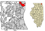 Lake County Illinois Incorporated and Unincorporated areas Zion Highlighted